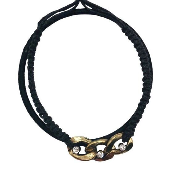 Women’s Black Cord Bangle Adjustable Bracelet Set - Picture 1 of 6
